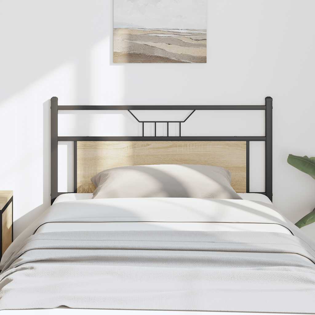 Headboard Sonoma Oak 100 cm Engineered Wood and Steel