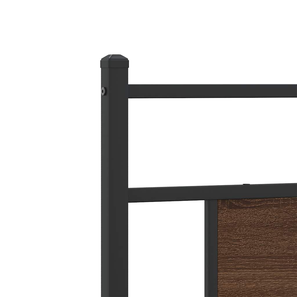 Headboard Brown Oak 90 cm Engineered Wood and Steel