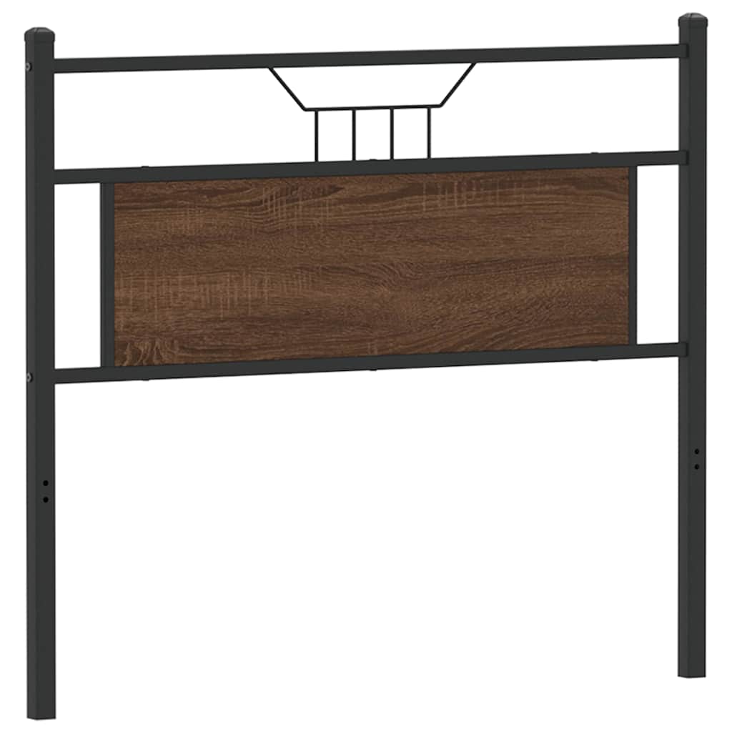 Headboard Brown Oak 100 cm Engineered Wood and Steel