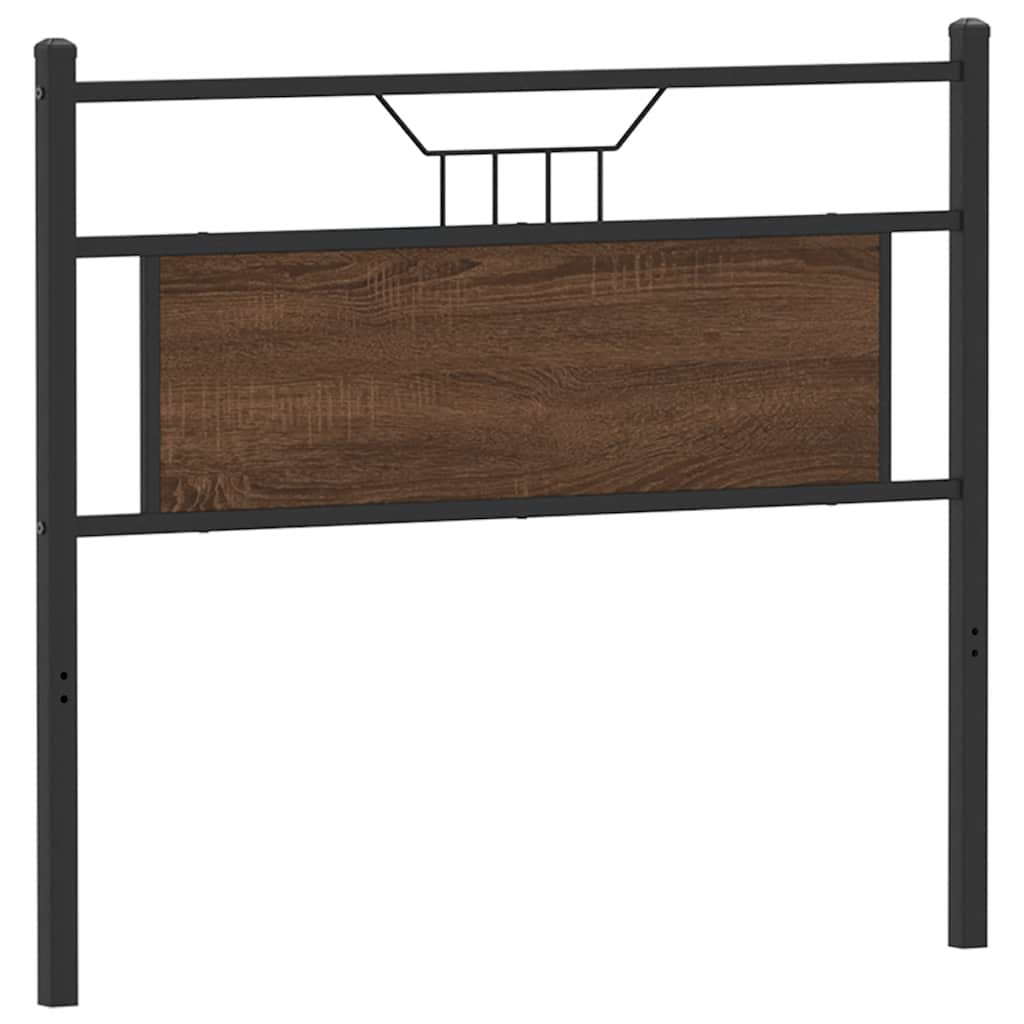 Headboard Brown Oak 107 cm Engineered Wood and Steel