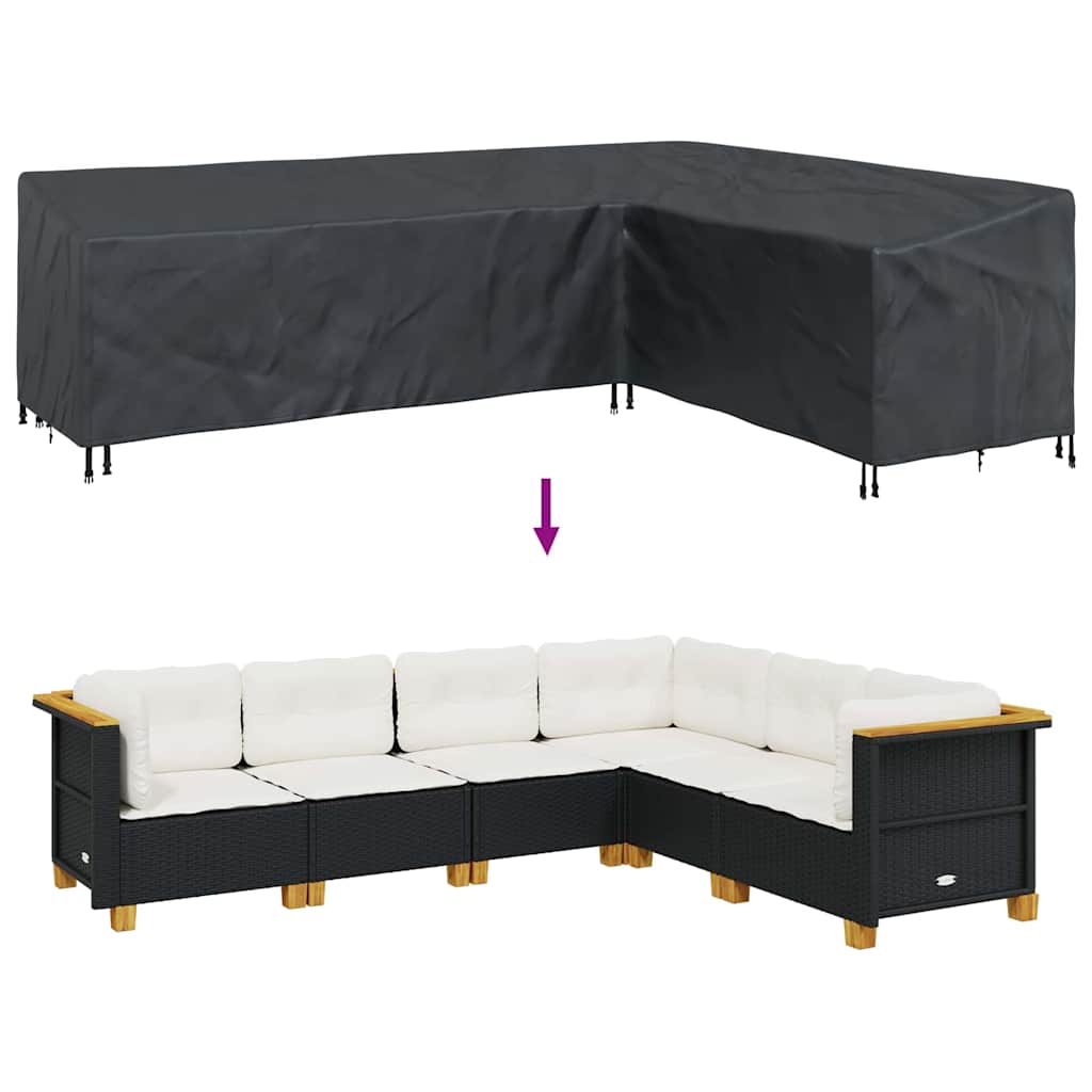 Outdoor Furniture Cover Black 286 x 222 x 80 cm 600D fabric