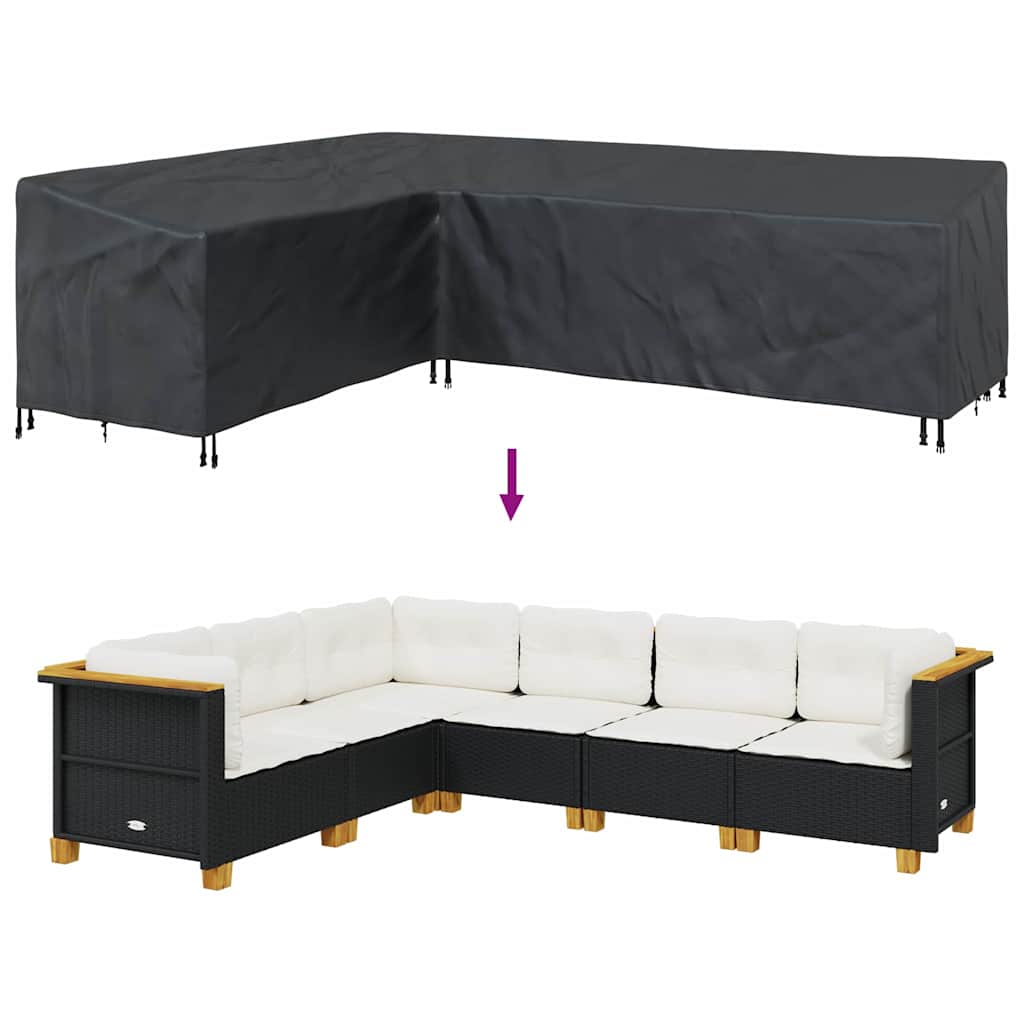 Outdoor Furniture Cover Black 286 x 222 x 80 cm 420D fabric