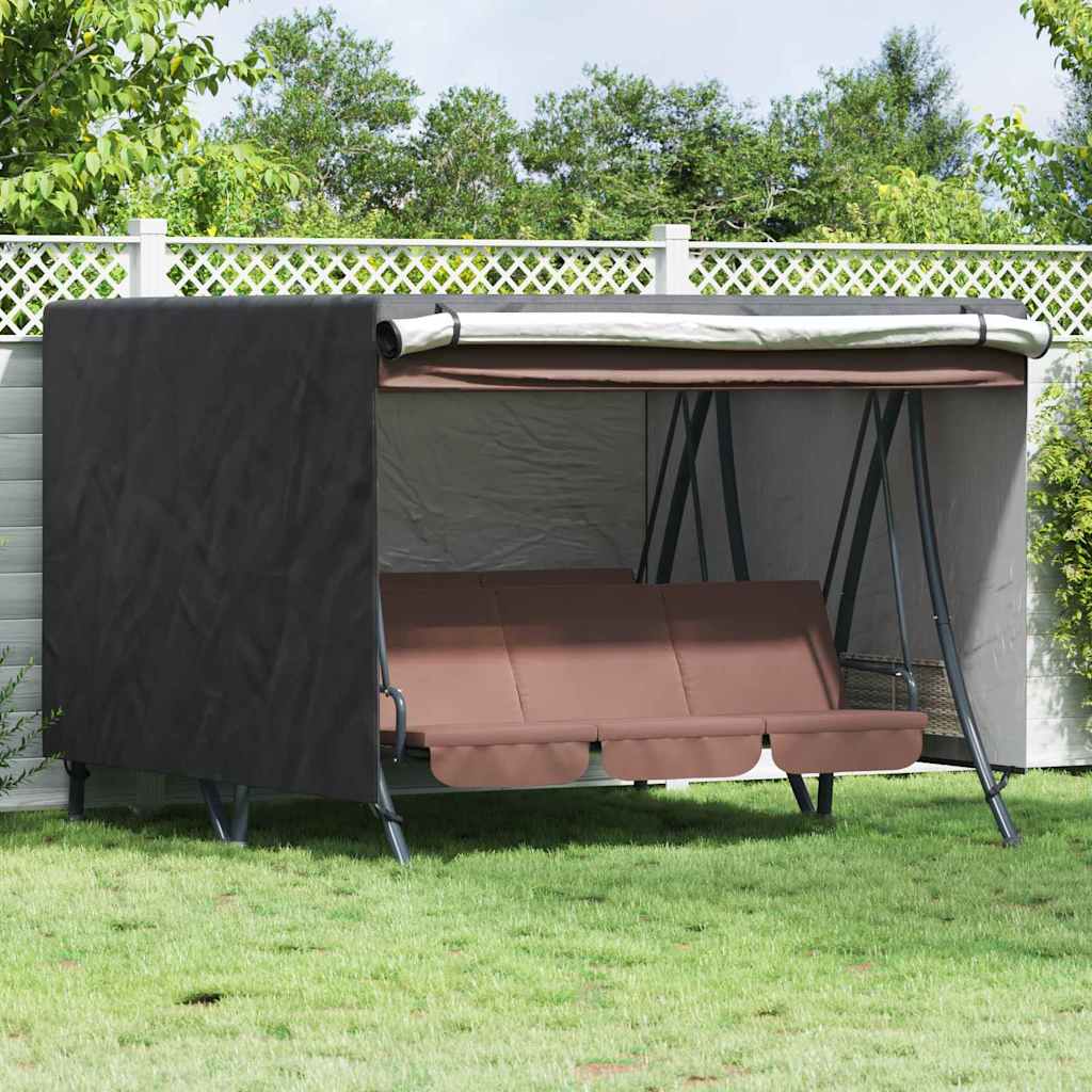 Outdoor Swing Cover Black 250 x 250 x 160 cm 600D Oxford Fabric