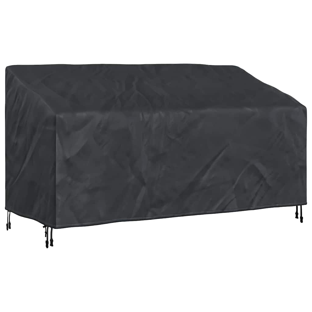 Garden Bench Cover Black 185 x 85 x 65 / 94 cm 210D fabric