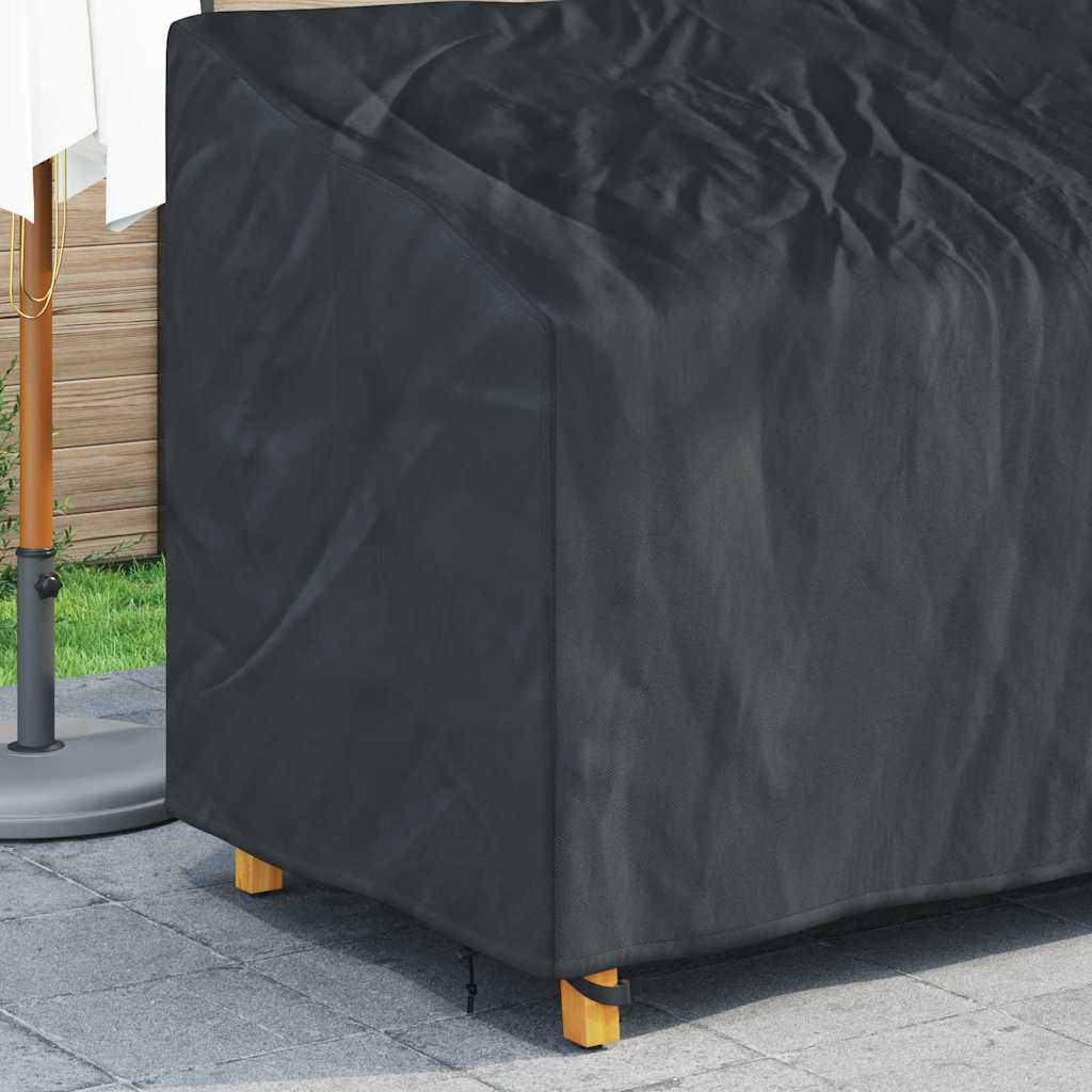 Garden Bench Cover Black 205 x 85 x 65 / 94 cm 600D fabric