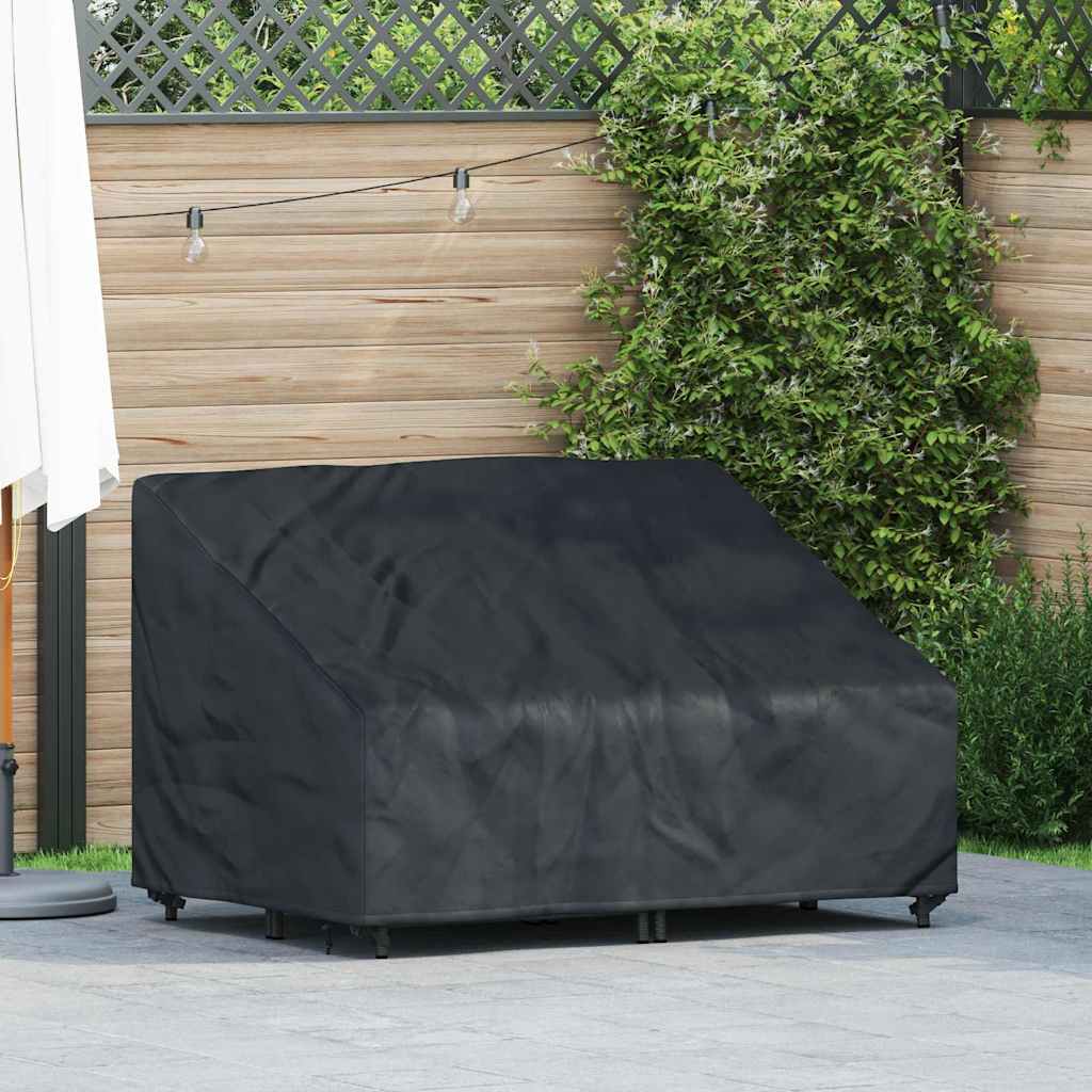 Garden Bench Cover Black 130 x 95 x 40 / 80 cm 600D fabric