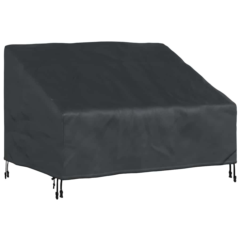 Garden Bench Cover Black 130 x 95 x 40 / 80 cm 600D fabric