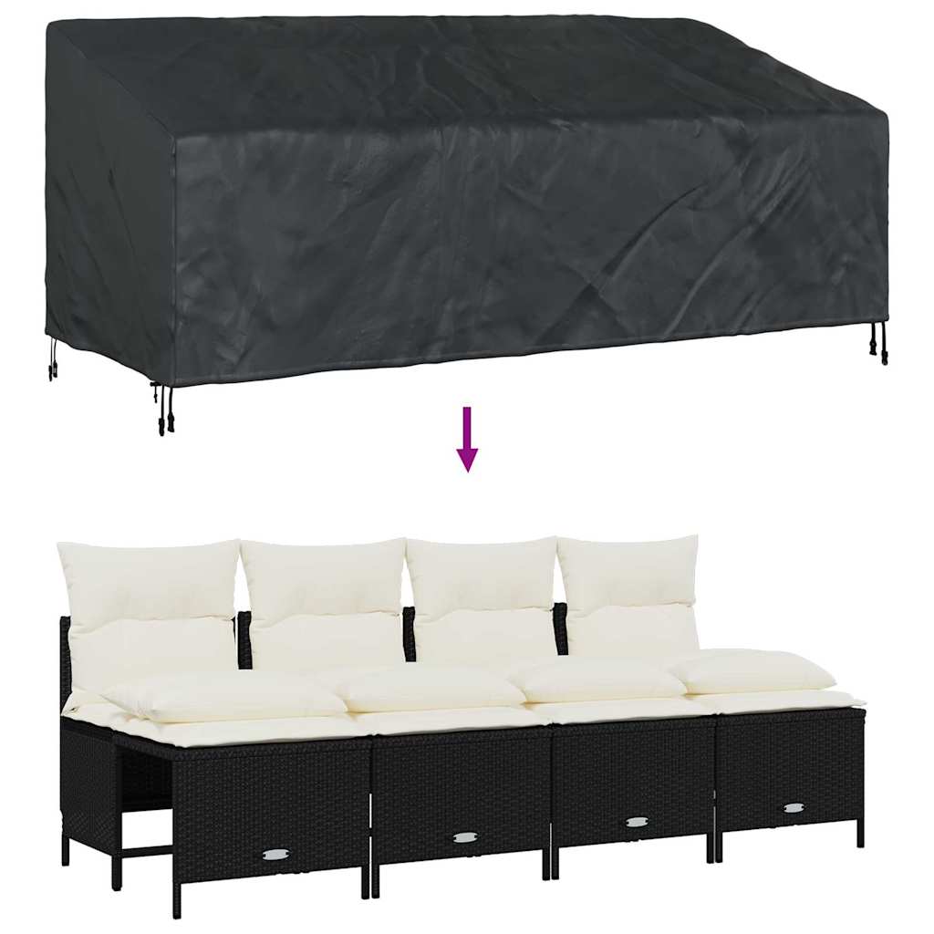 Garden Bench Cover Black 200 x 100 x 89 cm 210D oxford fabric