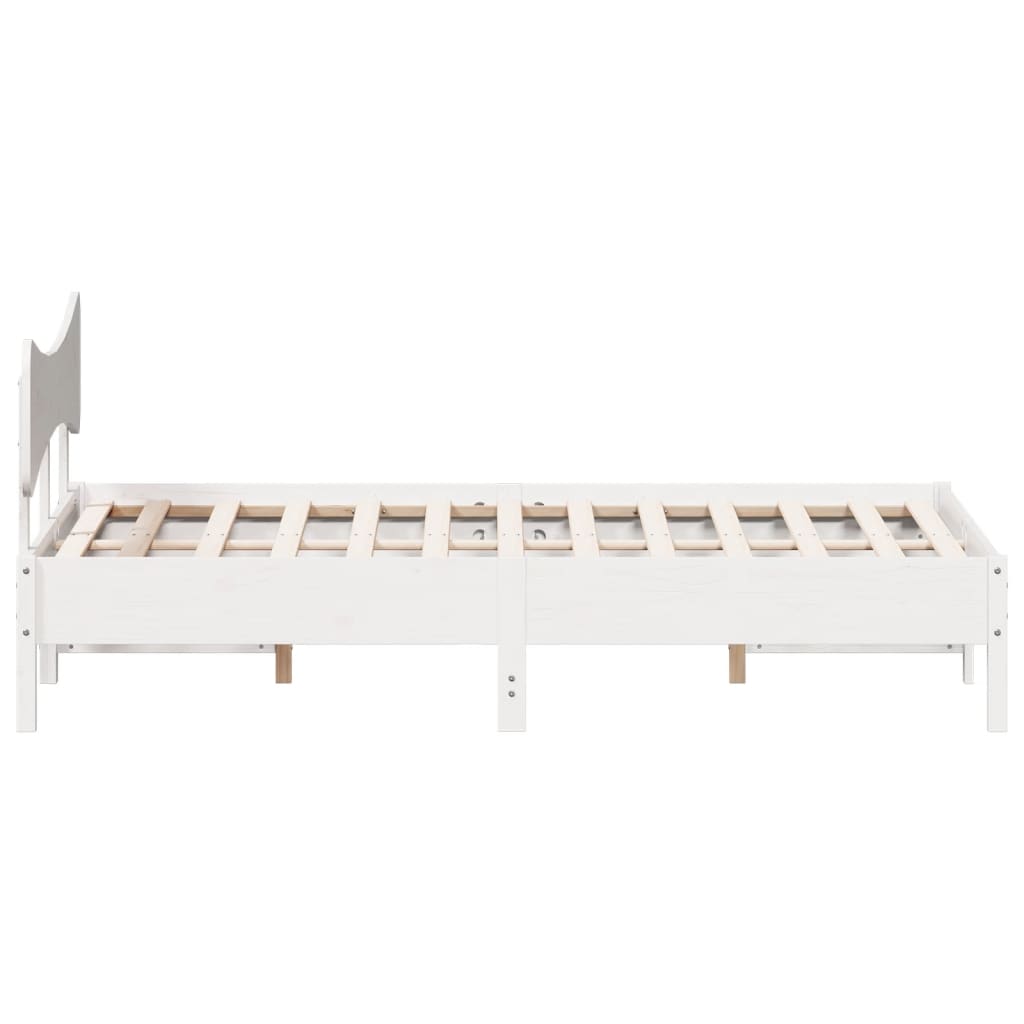 Bed Frame without Mattress White 200x200 cm Solid Wood Pine