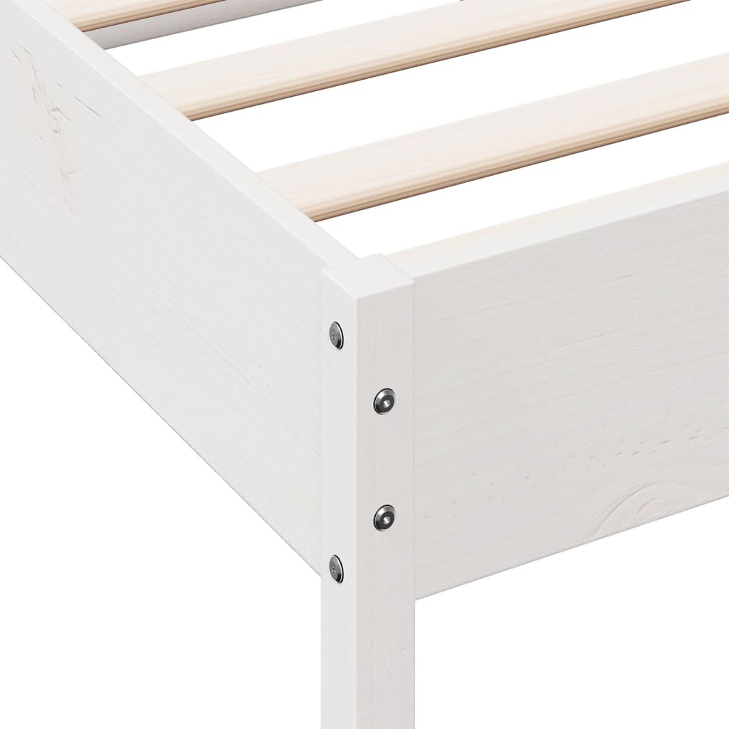 Bed Frame without Mattress White 160x200 cm Solid Wood Pine