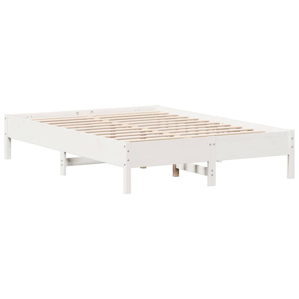 Bed Frame without Mattress White 140x200 cm Solid Wood Pine