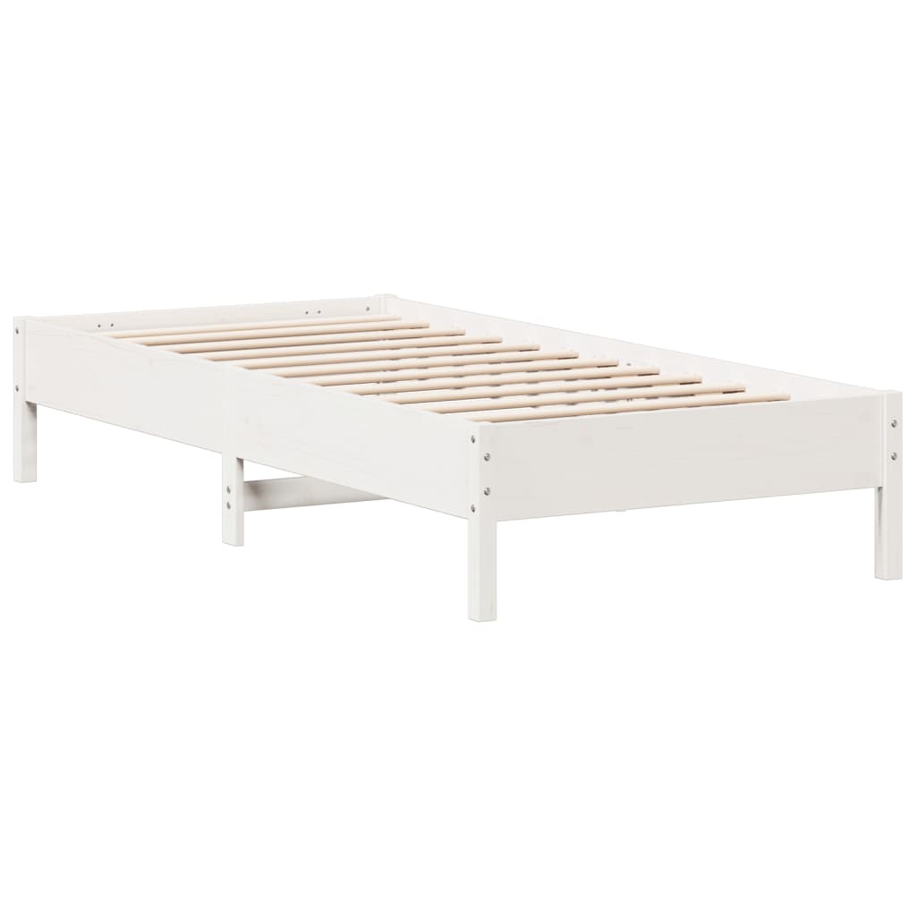 Bed Frame without Mattress White 100x200 cm Solid Wood Pine