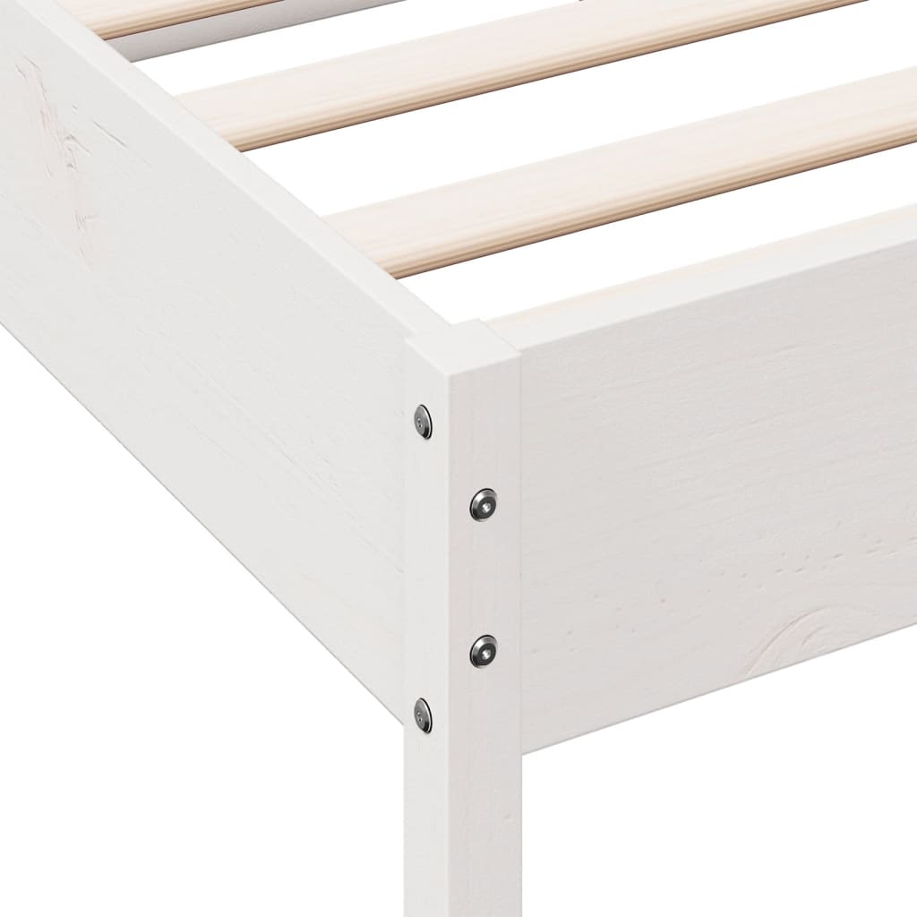 Bed Frame without Mattress White 100x200 cm Solid Wood Pine