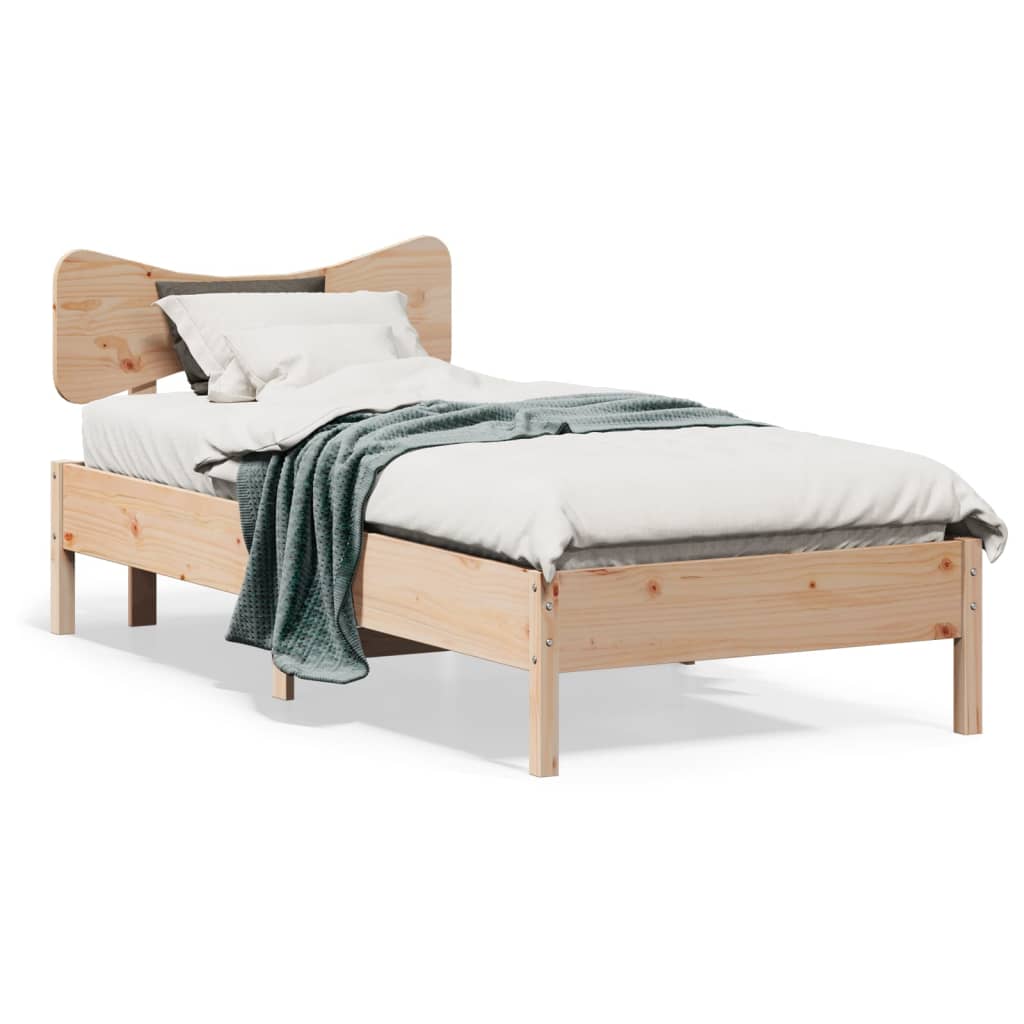 Bed Frame without Mattress 90x200 cm Solid Wood Pine