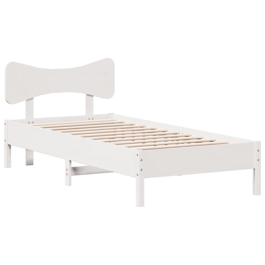 Bed Frame without Mattress White 90x200 cm Solid Wood Pine