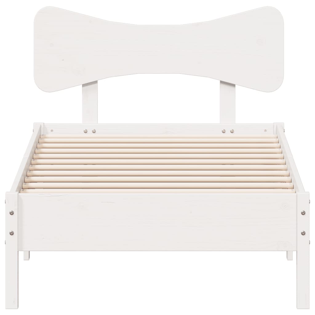 Bed Frame without Mattress White 90x200 cm Solid Wood Pine