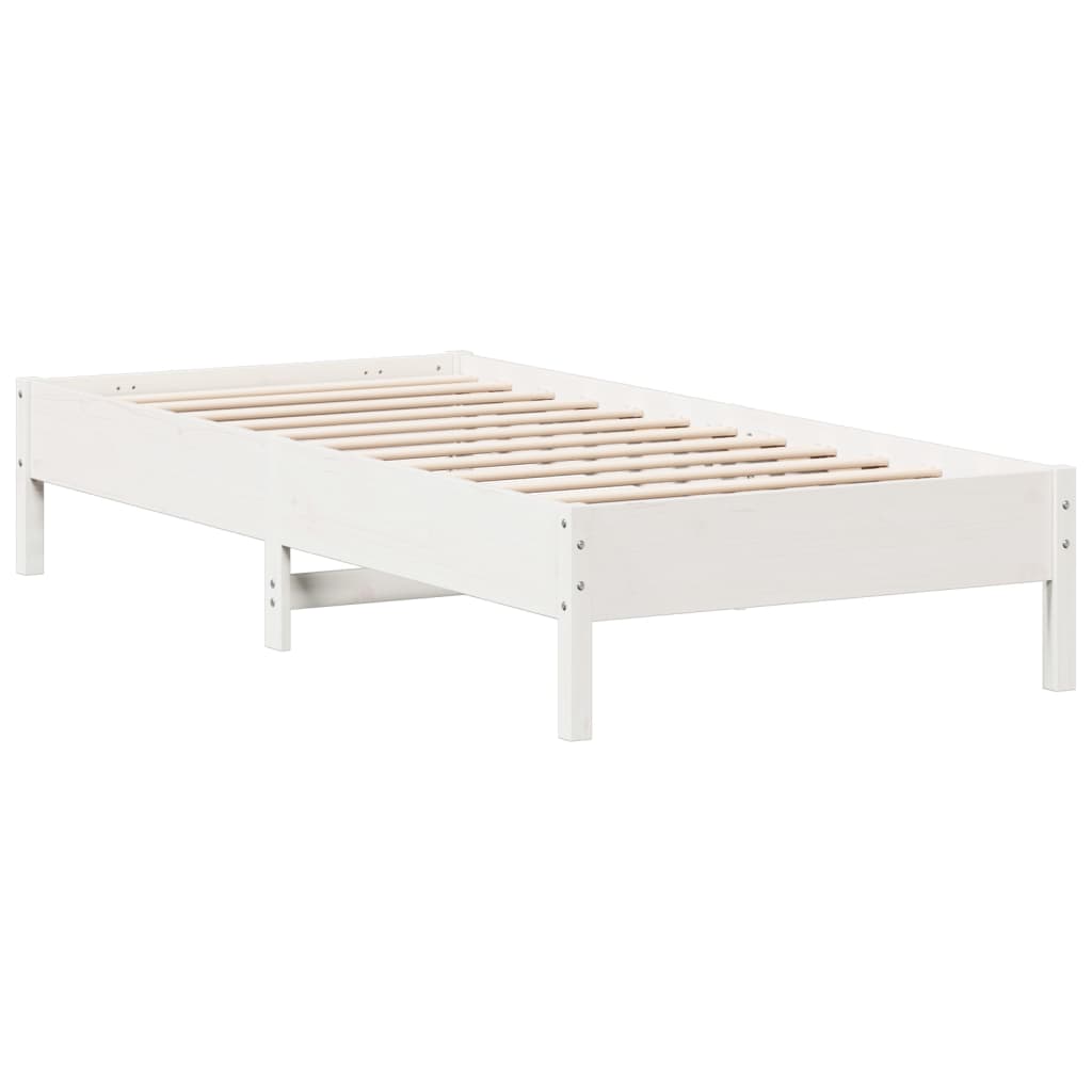 Bed Frame without Mattress White 90x200 cm Solid Wood Pine