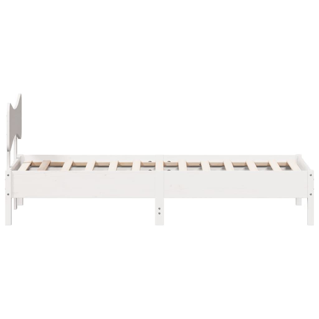 Bed Frame without Mattress White 90x200 cm Solid Wood Pine