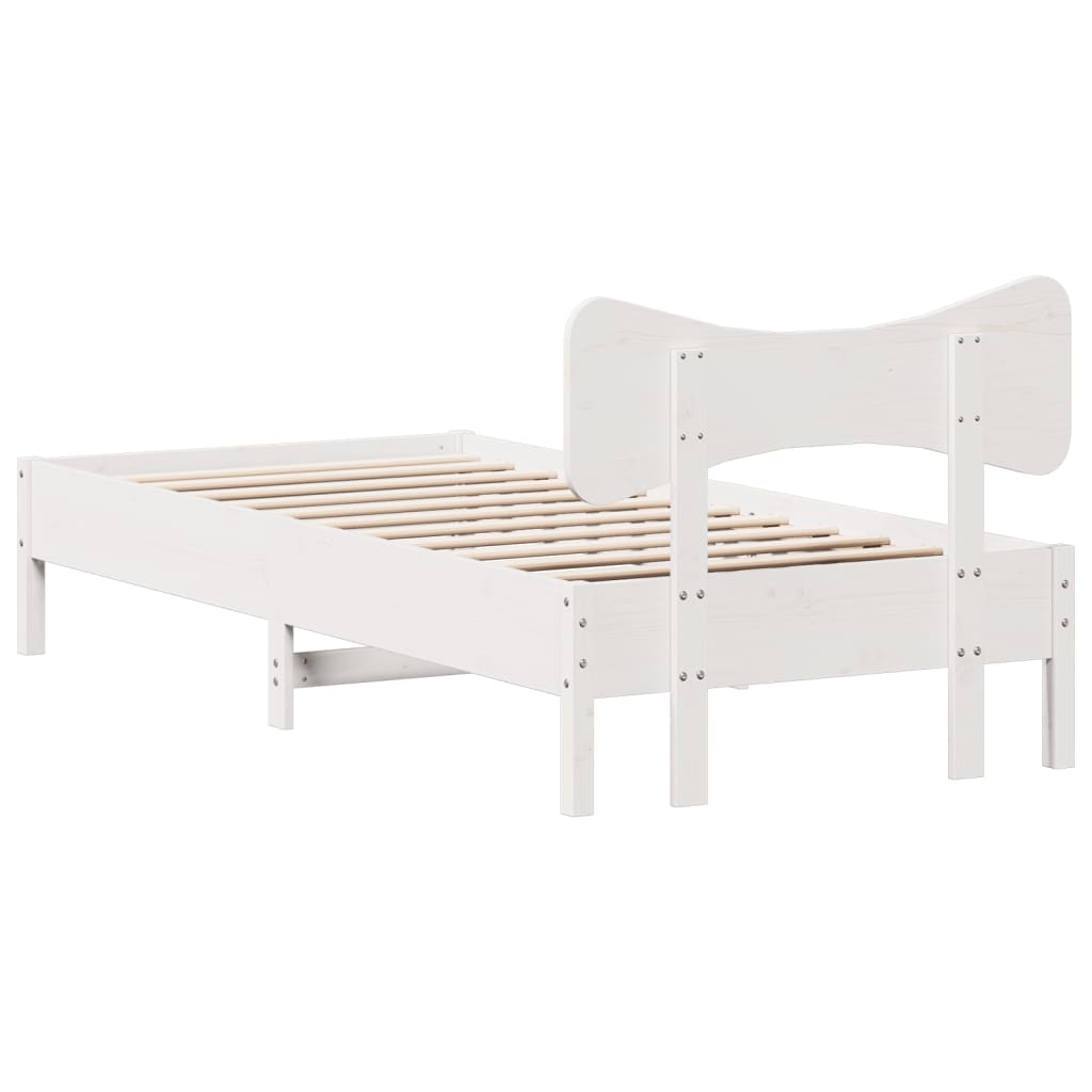 Bed Frame without Mattress White 90x200 cm Solid Wood Pine