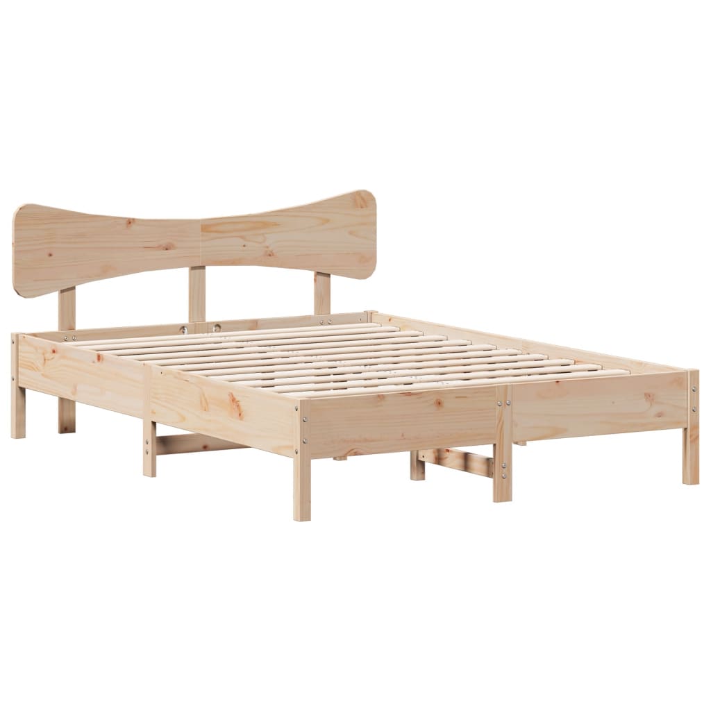 Bed Frame without Mattress 135x190 cm Double Solid Wood Pine