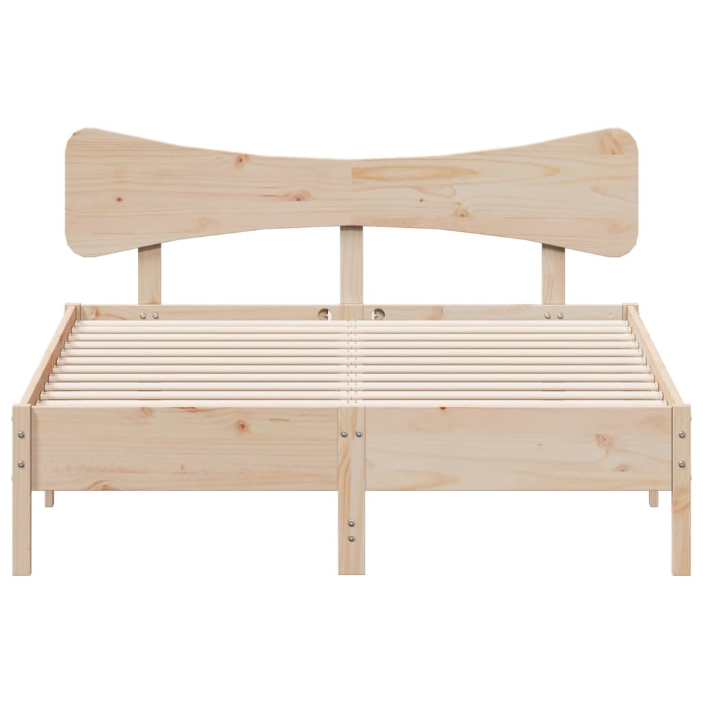 Bed Frame without Mattress 135x190 cm Double Solid Wood Pine