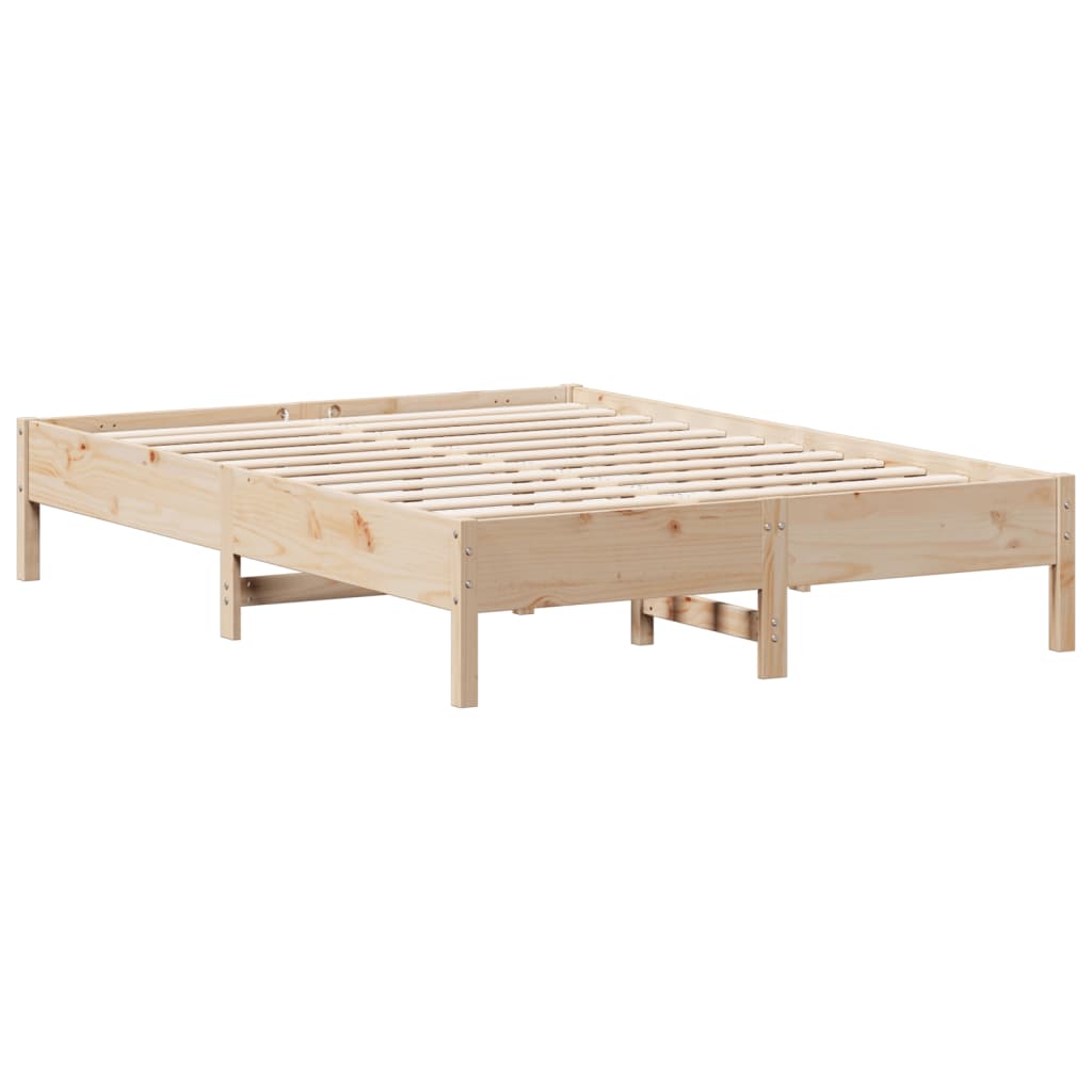 Bed Frame without Mattress 135x190 cm Double Solid Wood Pine