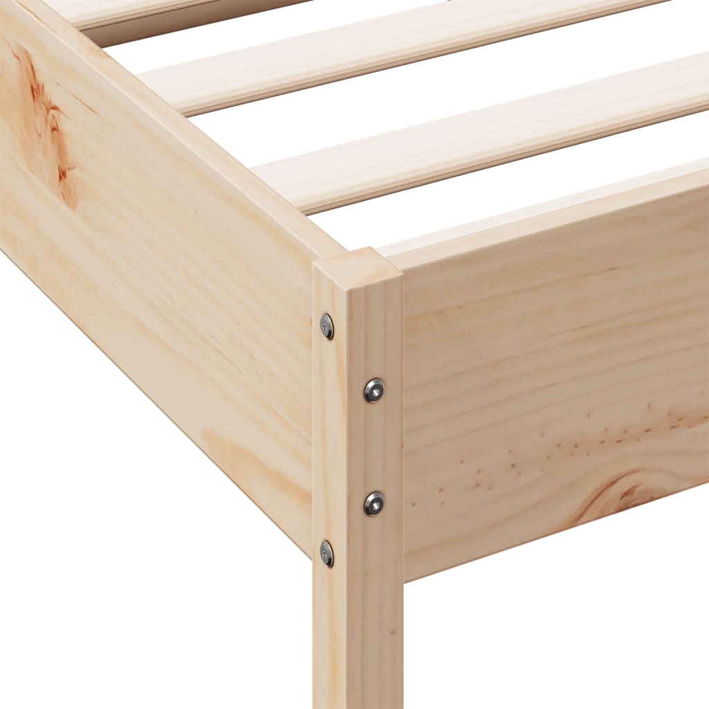 Bed Frame without Mattress 135x190 cm Double Solid Wood Pine