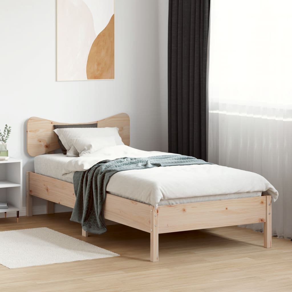 Bed Frame without Mattress 75x190 cm Small Single Solid Wood Pine