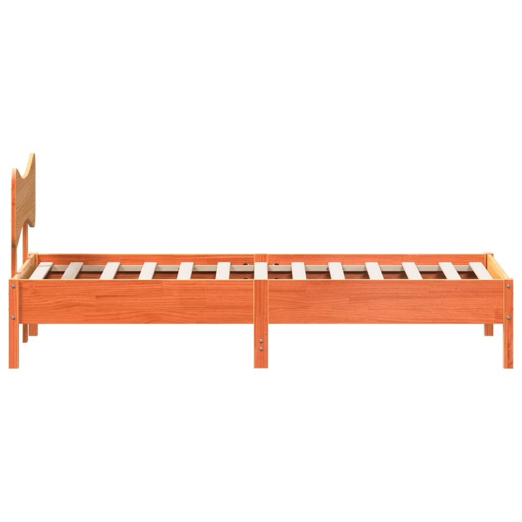 Bed Frame without Mattress Wax Brown 75x190 cm Small Single Solid Wood Pine