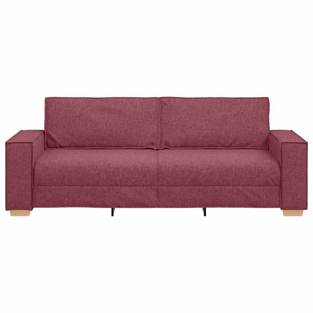 3-Seater Sofa Wine Red 220 x 78 x 84 cm Fabric