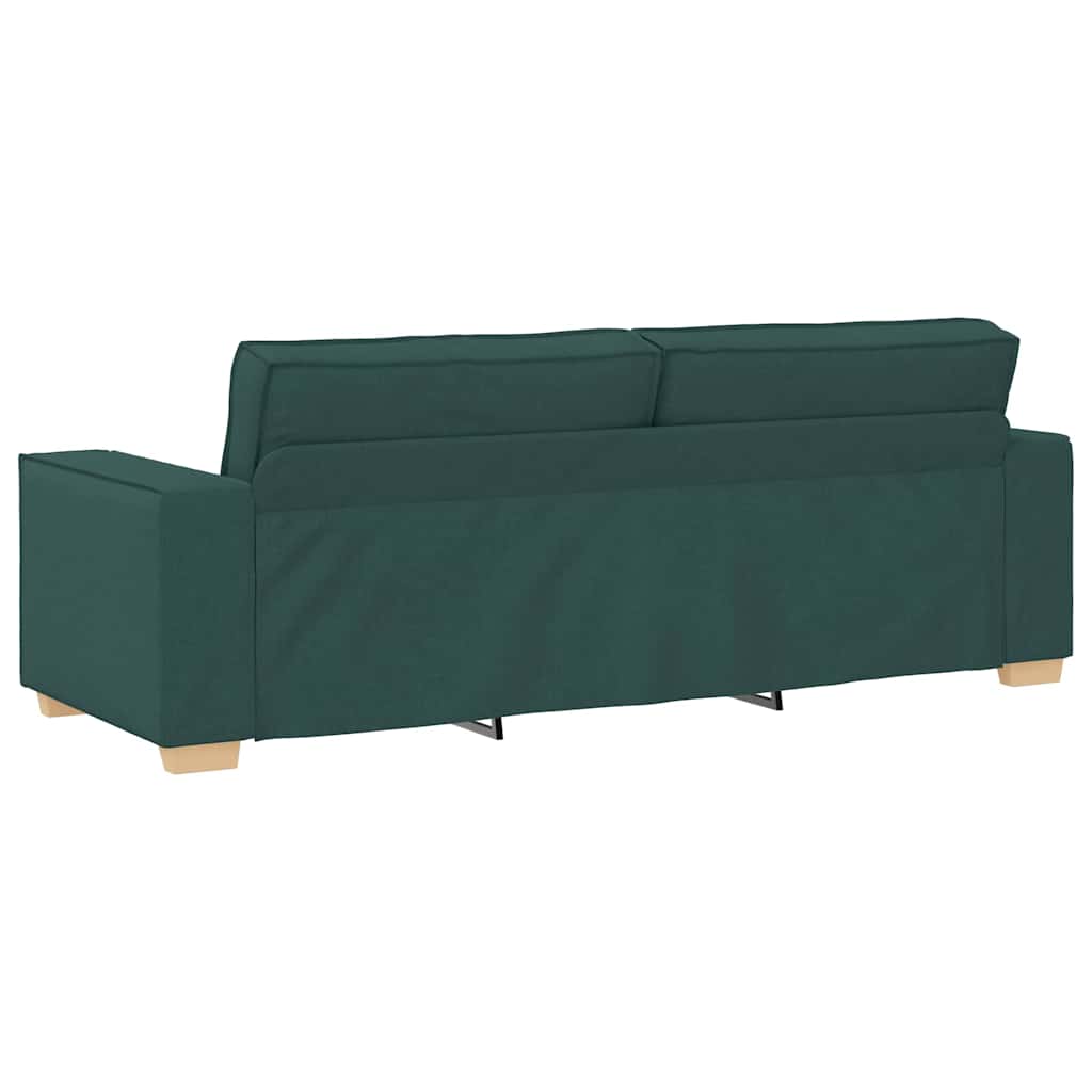 3-Seater Sofa with Cushion Dark green Fabric