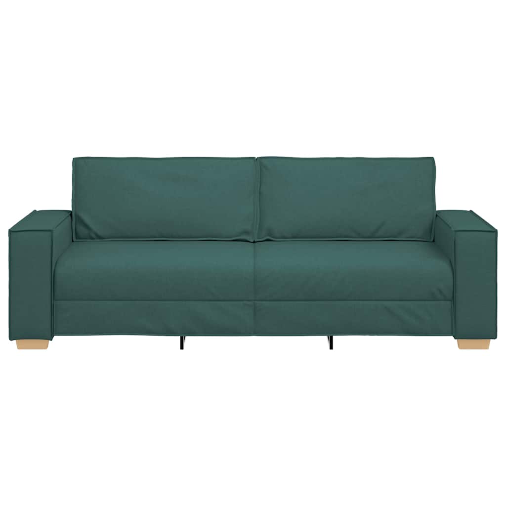 3-Seater Sofa with Cushion Dark green Fabric