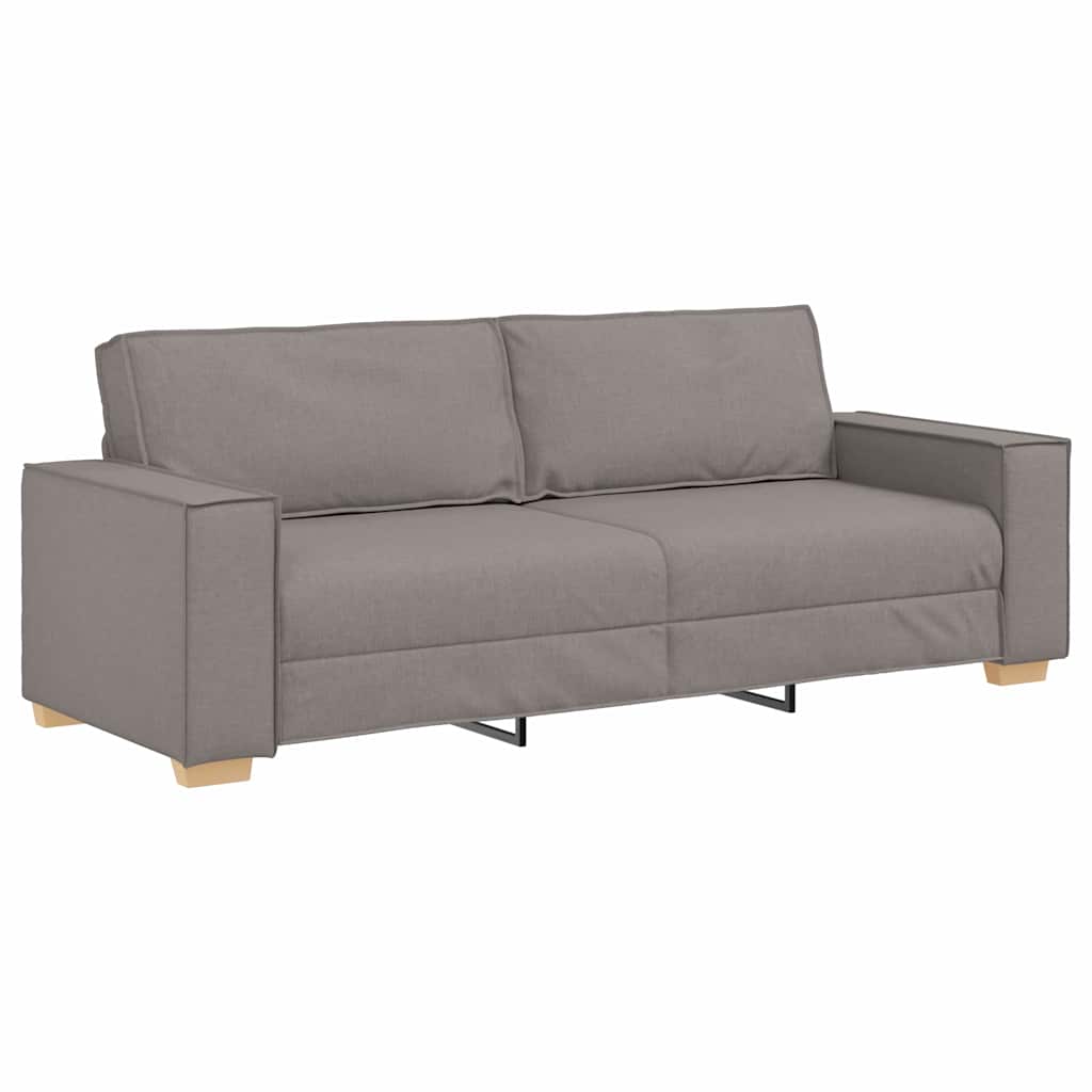 3-Seater Sofa with Cushion Taupe Fabric
