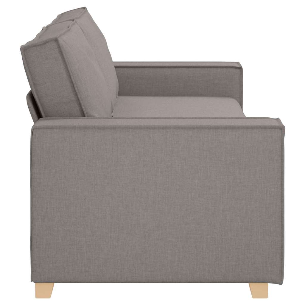 3-Seater Sofa with Cushion Taupe Fabric