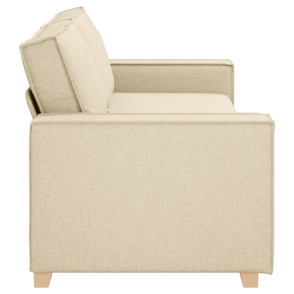 3-Seater Sofa with Cushion Cream Fabric