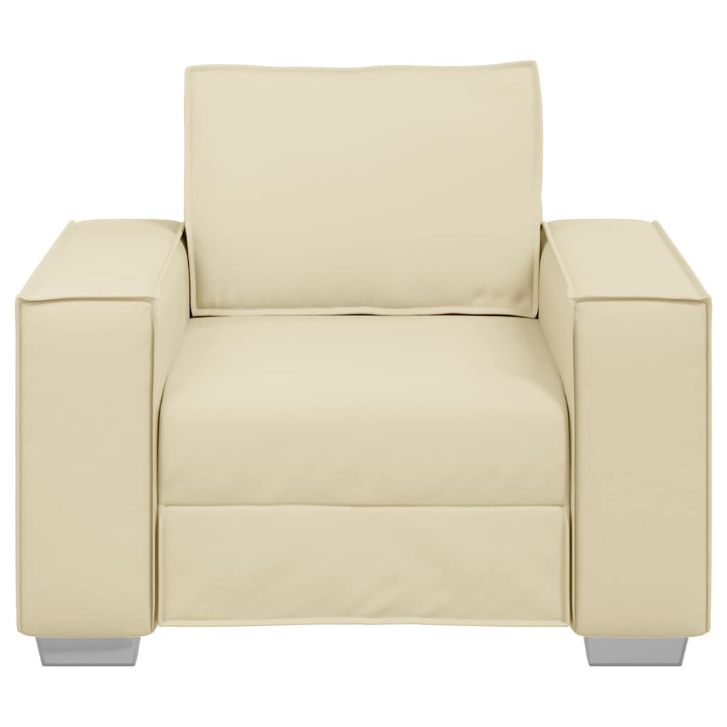 Sofa Chair 59 cm with Cushion Cream Faux leather