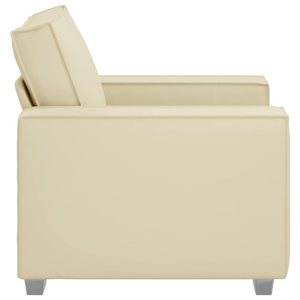Sofa Chair 59 cm with Cushion Cream Faux leather