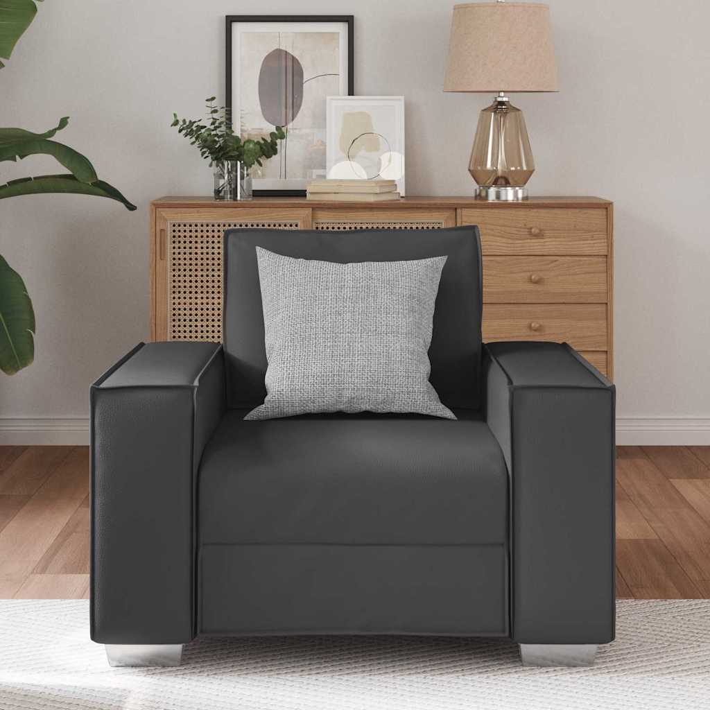 Sofa Chair with Cushion Grey 99 x 78 x 84 cm Artificial Leather