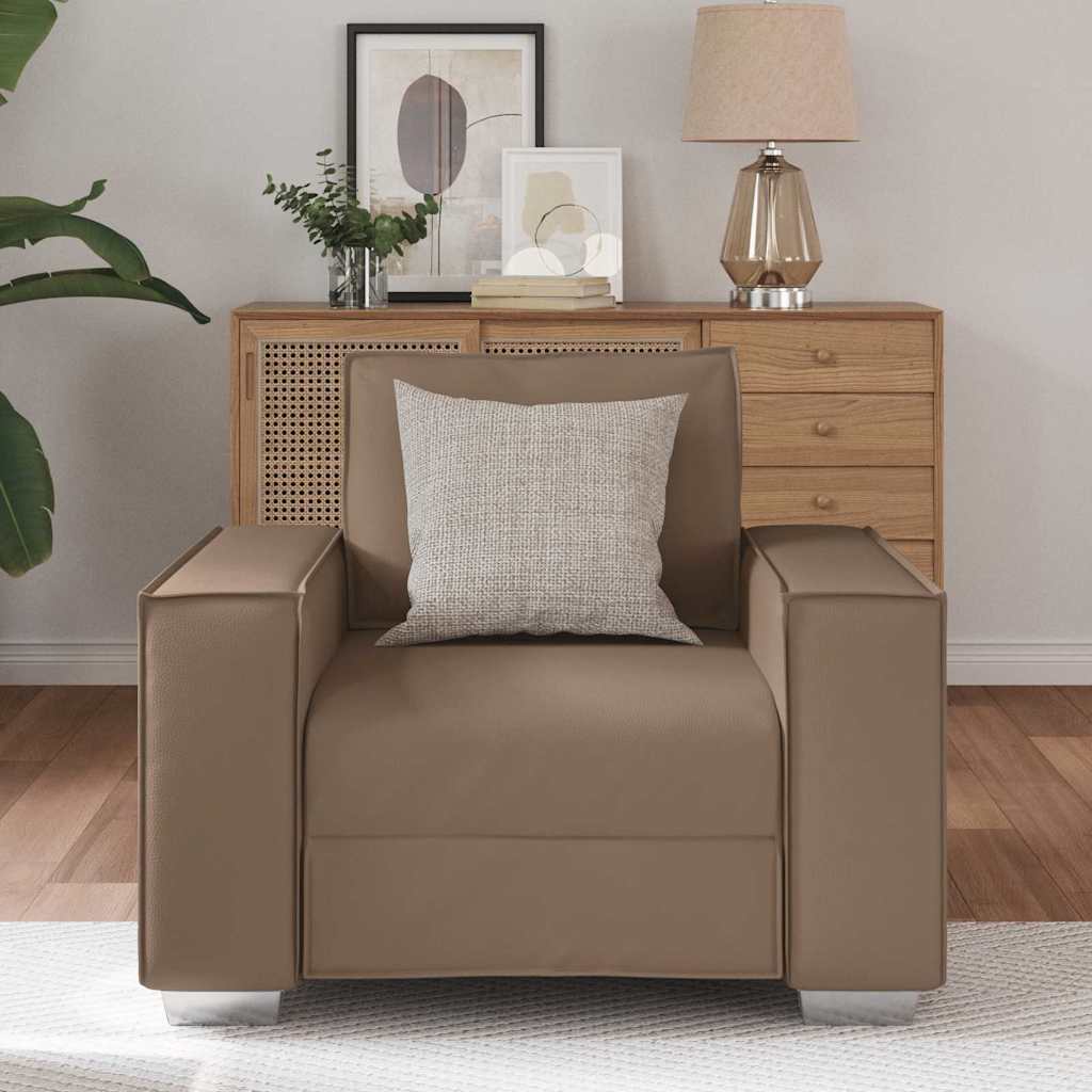 Sofa Chair Cappuccino 99 x 78 x 84 cm Artificial Leather