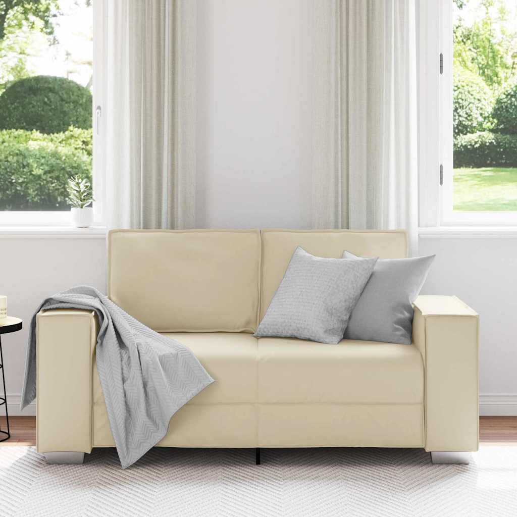 Sofa Chair Cream 160 x 78 x 84 cm Artificial Leather