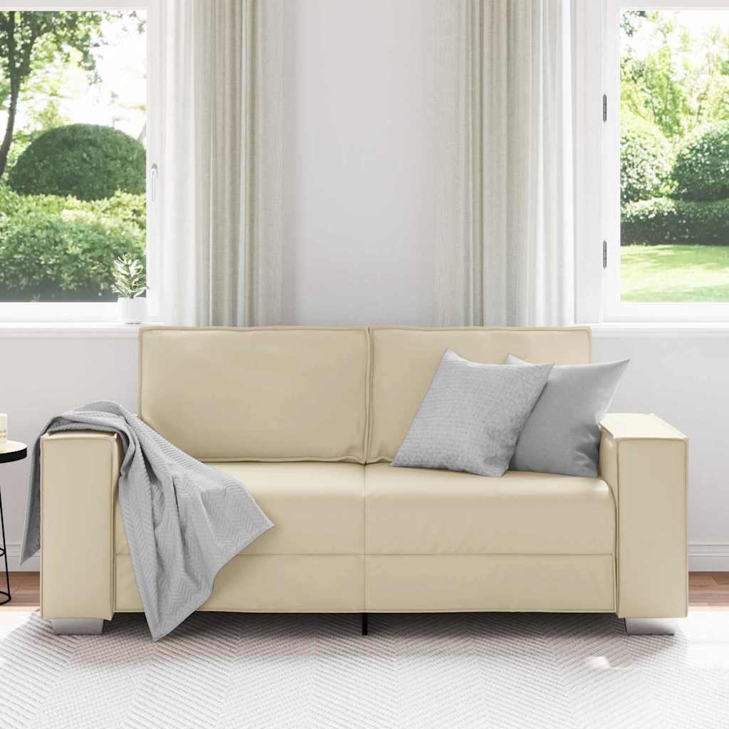 Sofa Chair Cream 180 x 78 x 84 cm Artificial Leather