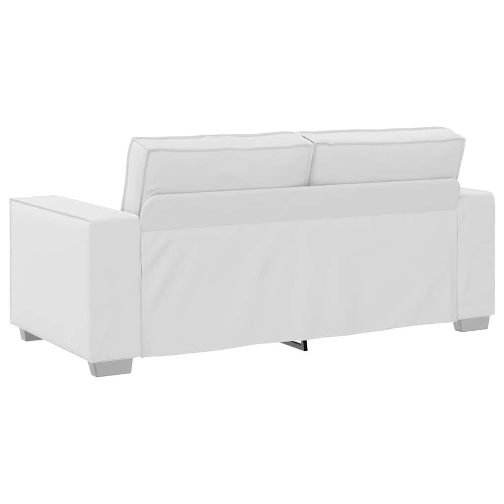 Loveseat Sofa 140 cm with Cushion White Faux leather