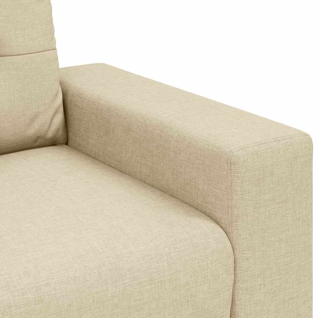 Loveseat Sofa with Cushion Cream Fabric
