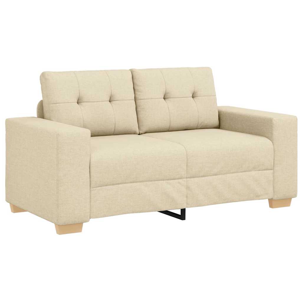 Loveseat Sofa with Cushion Cream Fabric