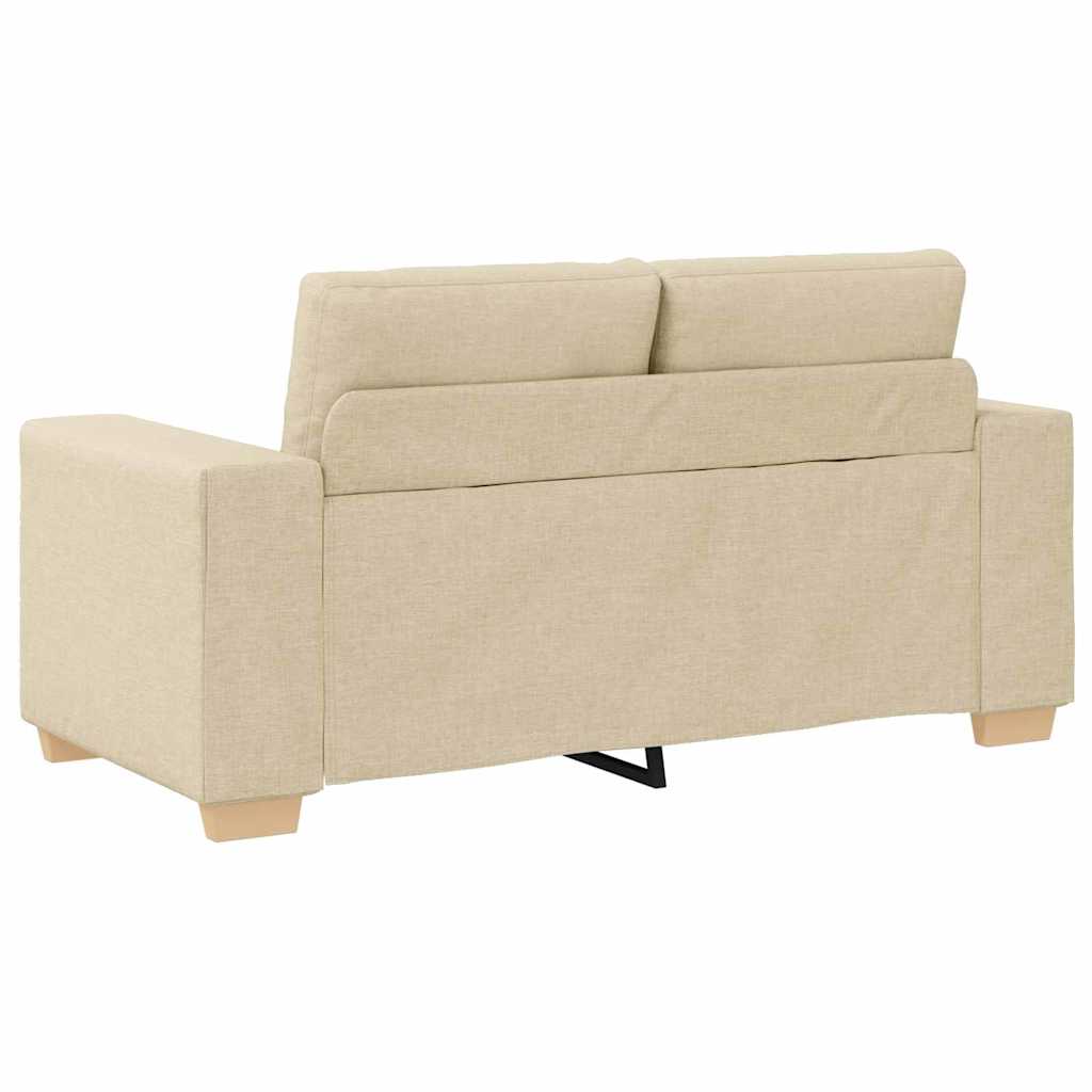 Loveseat Sofa with Cushion Cream Fabric