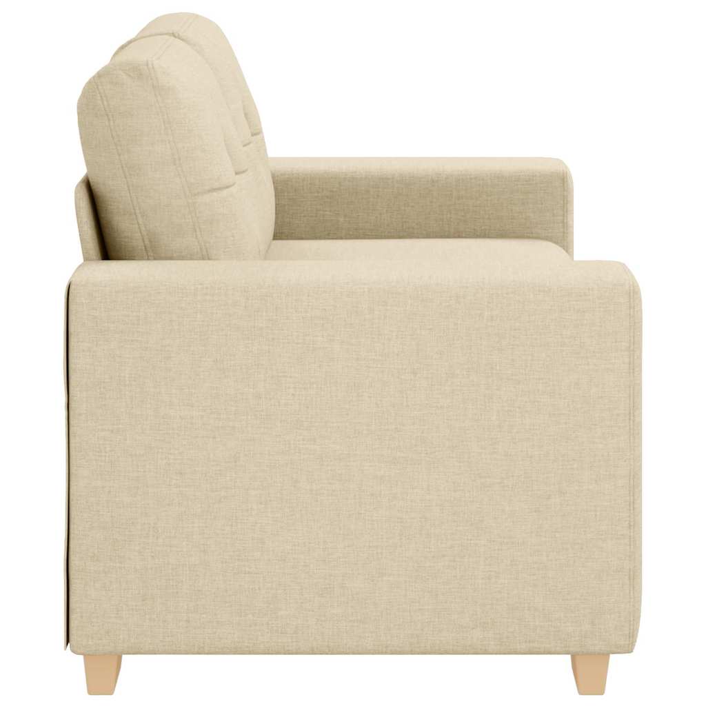 Loveseat Sofa with Cushion Cream Fabric