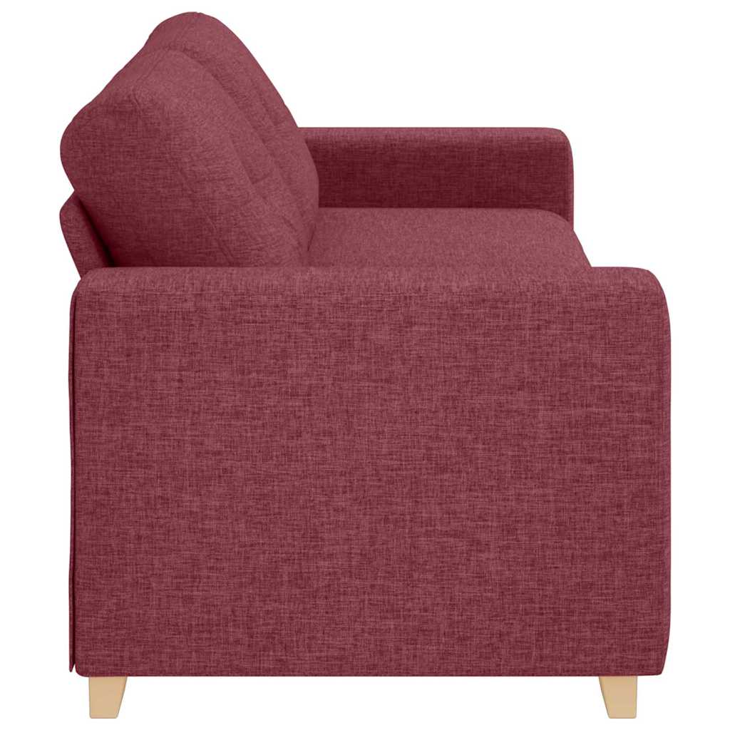 3-Seater Sofa with Cushion Wine red Fabric
