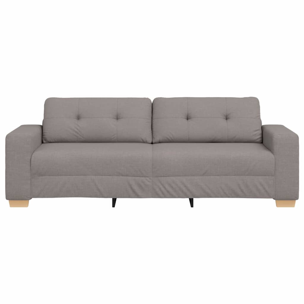 3-Seater Sofa with Cushion Taupe Fabric