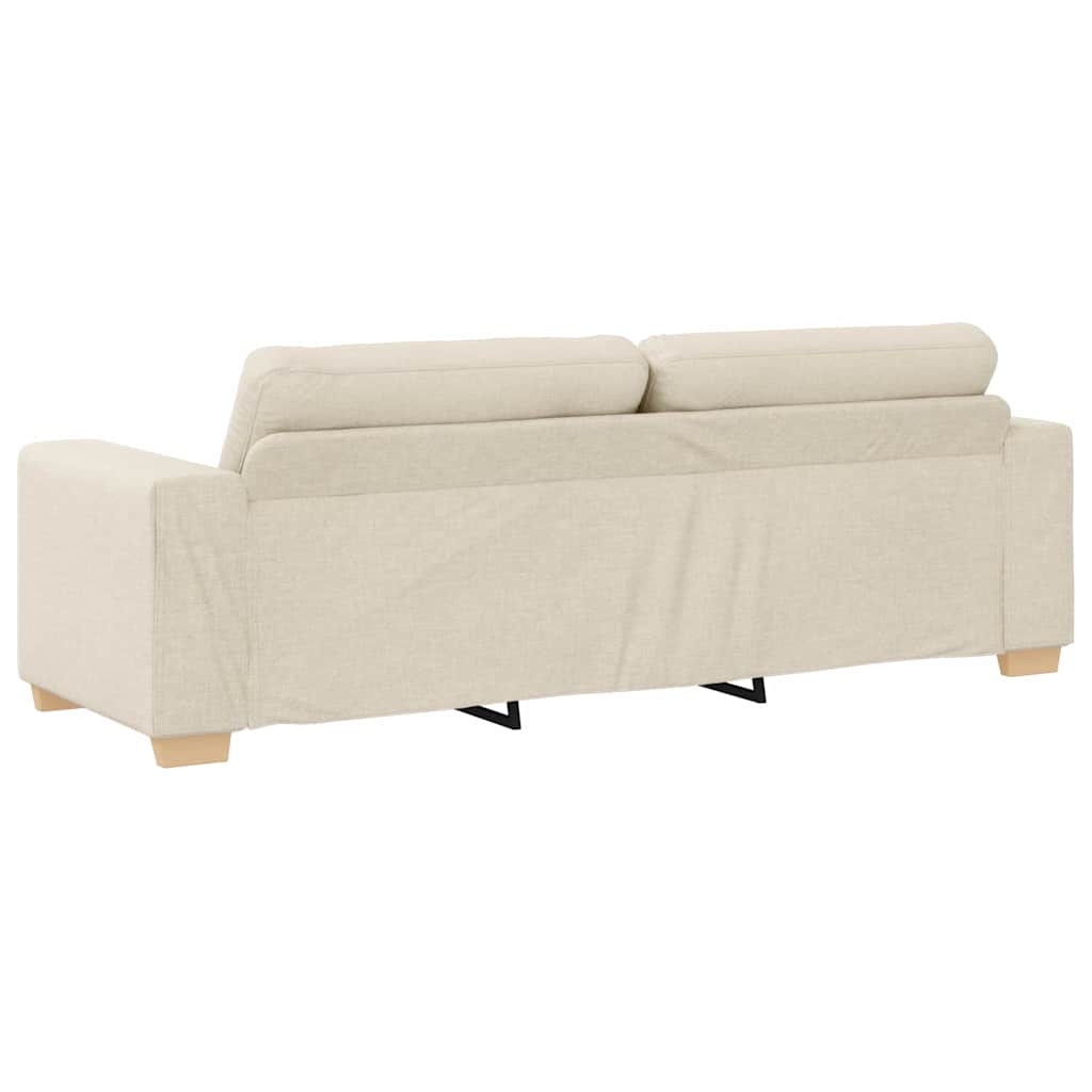 Sofa with Cushion with Pillow Beige 220 x 78 x 84 cm Linen
