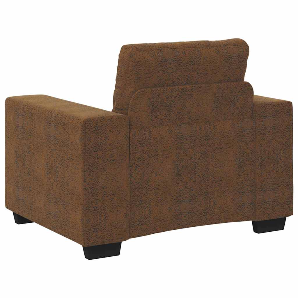 Sofa Chair with Cushion Brown [Faux leather and Wood]